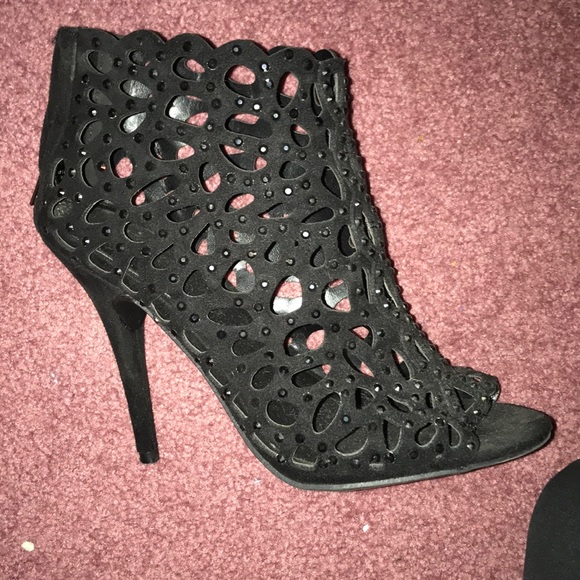 Black heels with rhinestones - Picture 1 of 2